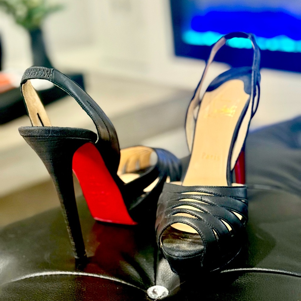 Christian Louboutin Leather Slingback Sandals